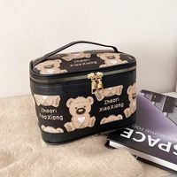 fashion womens cosmetic bag houndstooth travel handbag portable large capacity cosmetic storage makeup bag toilet bag female