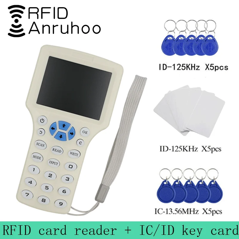 

Считыватель карт доступа RFID с 10 ИС/ID частотой, считыватель карт с NFC, записывающее устройство для шифрования, Дубликатор чипов UID, копироваль...