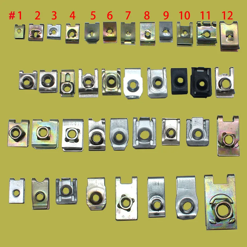 50 шт. металлические крепежные зажимы пружинные гайки U образная гайка для SUV