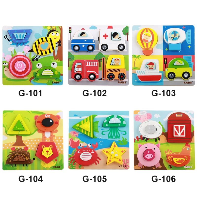 Мультяшная 3D головоломка деревянная игрушка деревянные пазлы насекомые