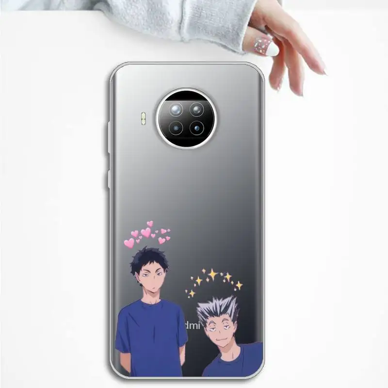 

Haikyuu anime Phone Case Transparent for Xiaomi Redmi note 10 t 8 9 pro lite 11