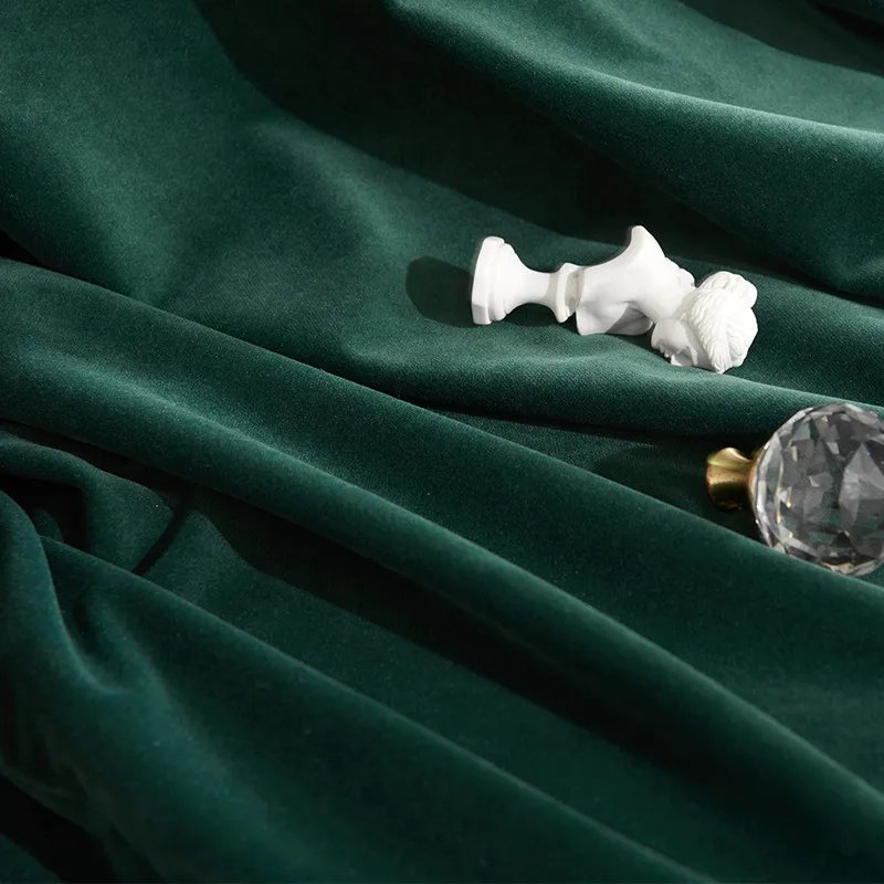 

Nordic Velvet Curtains for Bedroom Living Room Dining Room Dark Green