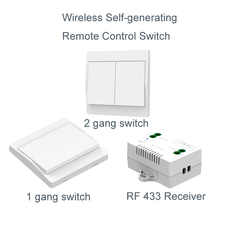 Беспроводной настенный выключатель с пастой самогенерирующийся питанием от