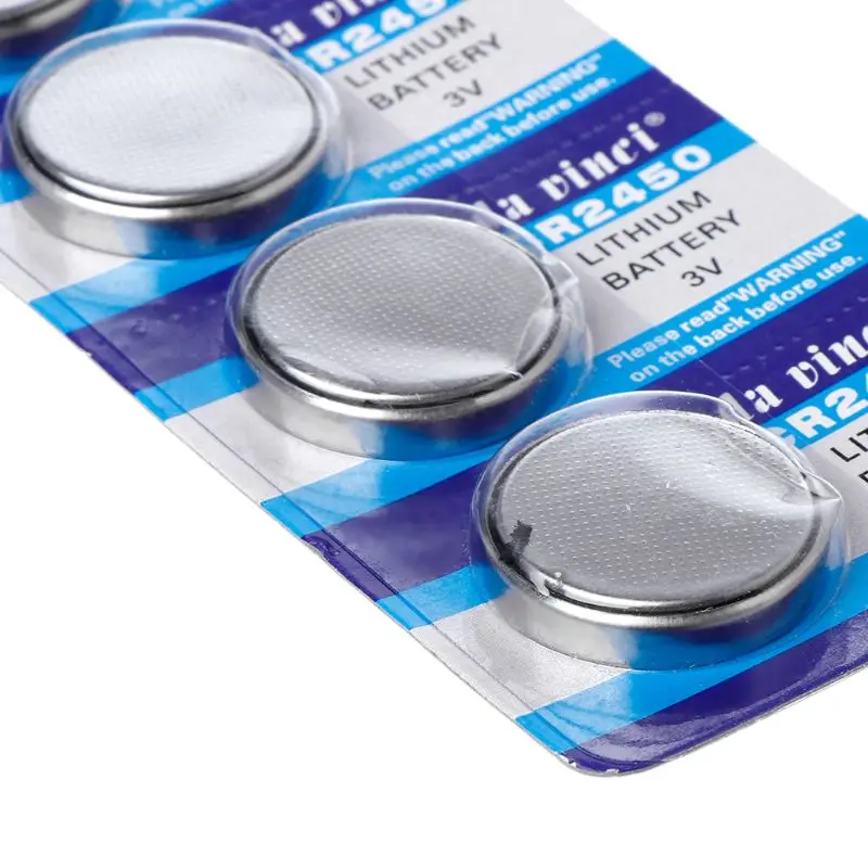 5PCS Button Battery CR2450 Electronic Lithium Coin Cell Batteries 3V KCR2450 5029LC LM2450 Watch Toy Remote B85B | Электроника