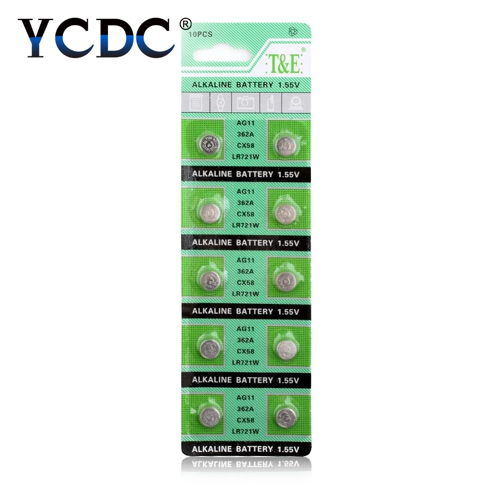YCDC 20 шт./упак. 1 55 V AG11 SR721SW Кнопка Батарея SR721 162 LR721 362 ячейки щелочные батареи для