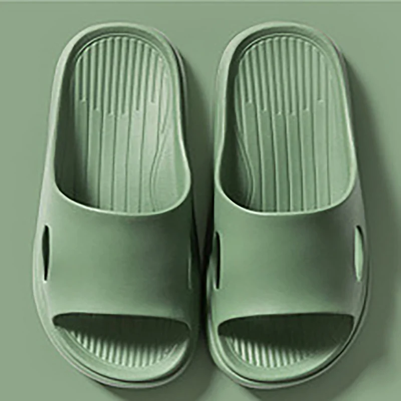

Thick Sole Indoor Women Bath Slippers EVA Ag+ Antibacterial Lovers Platform Shoes Non-slip Ladies Slides Sandals