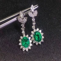 Natural Color Emerald Stud Earrings Anniversary 925 Sterling Silver Fashion Beautiful Color Fine Jewelry Real Emerland Gemstones