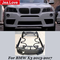 x3m mt type car body kit frp unpainted front and rear bumper side skirts grille wheel eyebrow for bmw x3 2013 2017 modification
