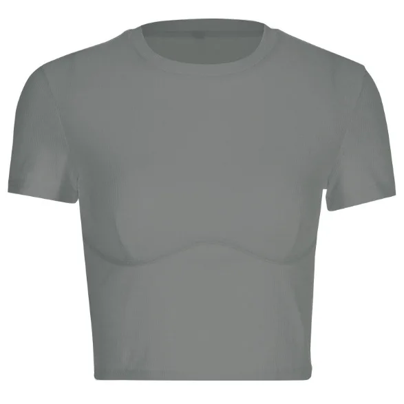 

Fashion women's all-match solid color slim short-sleeved T-shirt