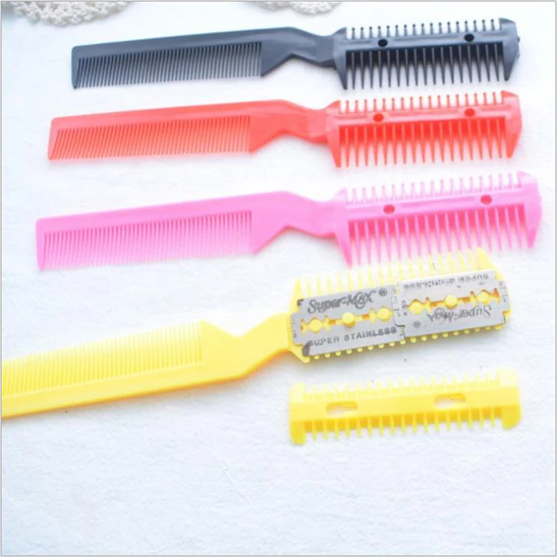 

1pc Double Sides Hair Razor Comb With 2 Removable Blades Hair Cutting Thinning Shaper Haircut Grooming Hair Trimmer Styling Tool