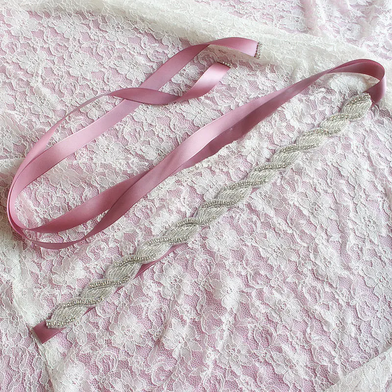 2019 Полиэстеровая лента для невесты с бисером жемчужный пояс свадебного платья