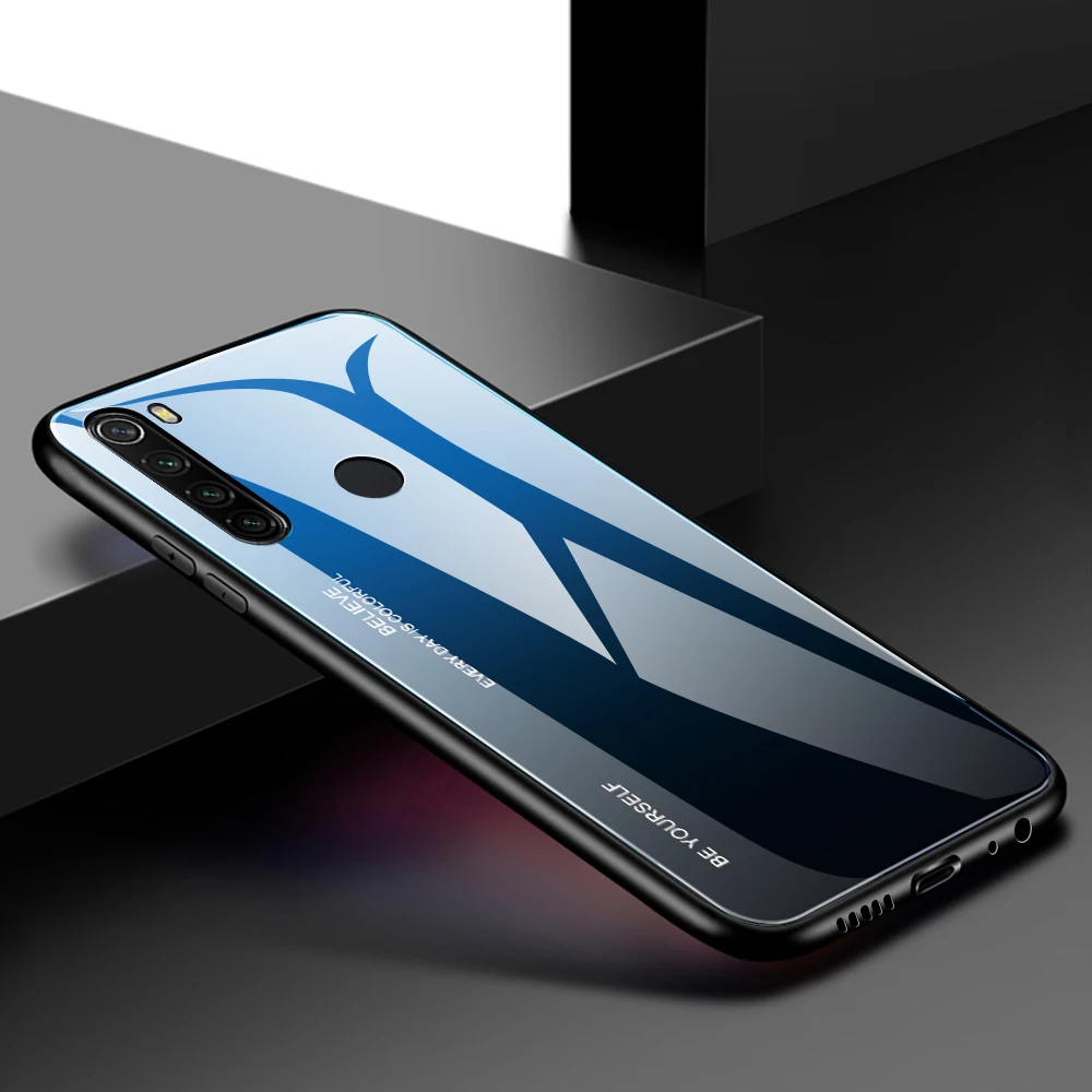 Для Xiaomi Redmi Note 8 Pro Чехол из закаленного стекла роскошный градиент Мягкий силиконовый чехол для xiomi Redmi Note 8 чехол