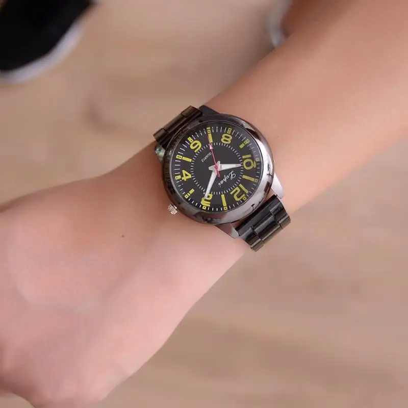 Модные женские наручные часы со стальным ремешком с арабскими цифрами