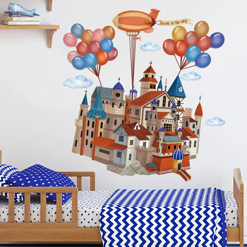 

Creative Elephant Balloon Wall Sticker for Kids Room Bedroom Wall Decor Decals Self Adhesive Home Decoration Accessories