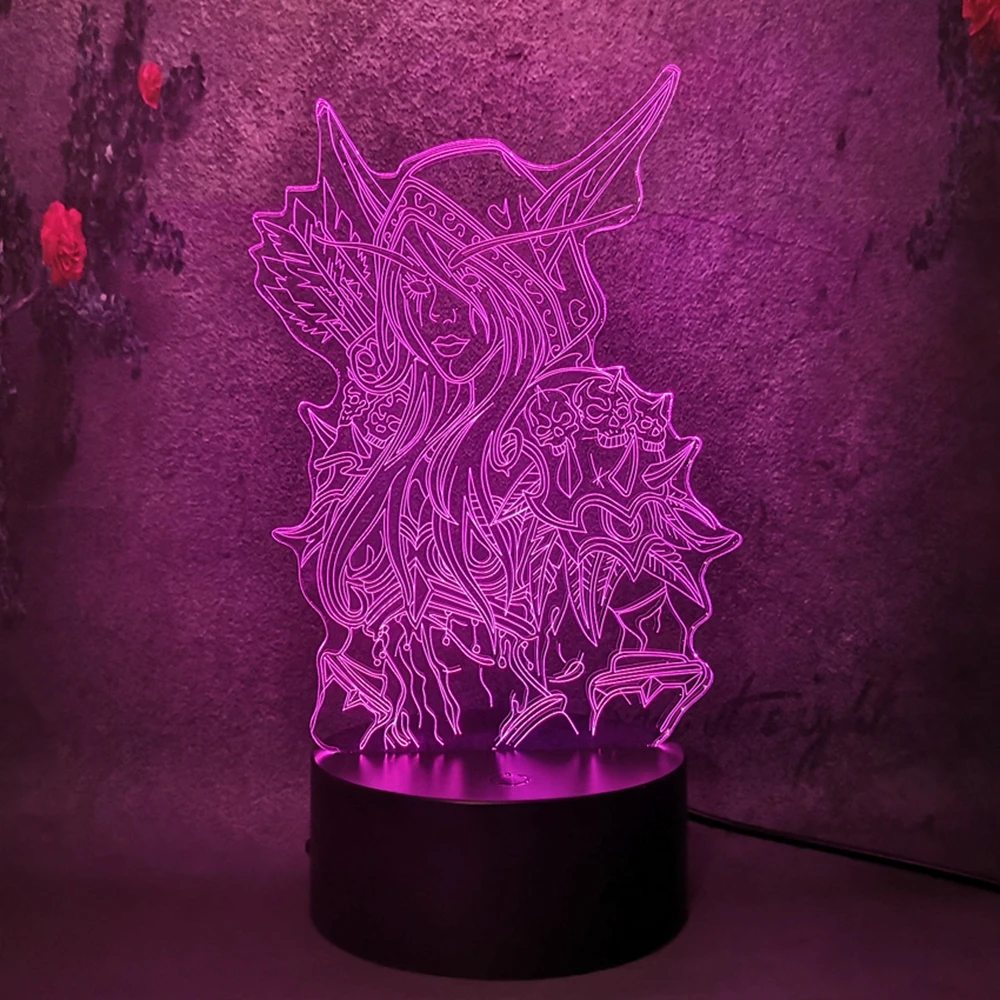 Ночник с USB разъемом Fantasy World of Warcraft креативный художественный декор 3D