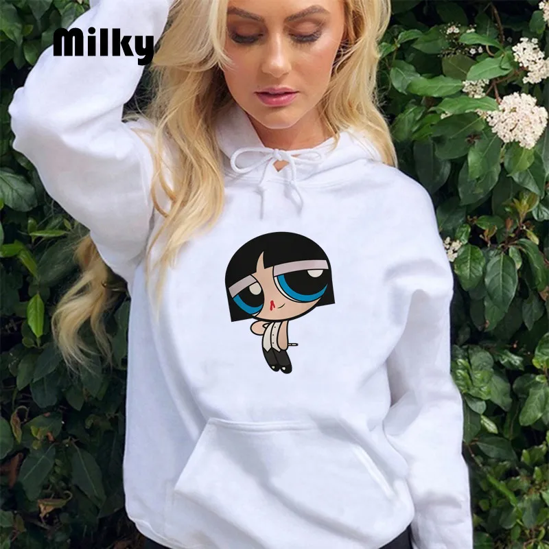 

Женская толстовка Ulzzang с капюшоном, осенняя модная женская одежда в стиле ретро, смешные Топы в стиле Харадзюку