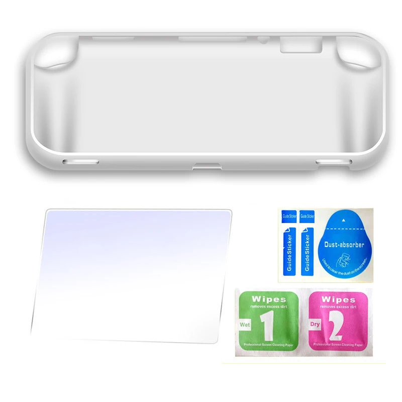 White Мягкий защитный чехол из ТПУ, чехол для переключателя NAND Lite со слотом для карт, закаленное стекло для Ns Switch Mini, против падения, набор для царапин - Цвет: White