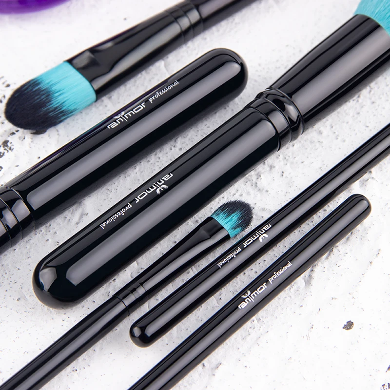 Anmor новые синтетические кисти для макияжа Профессиональный набор кистей с черной