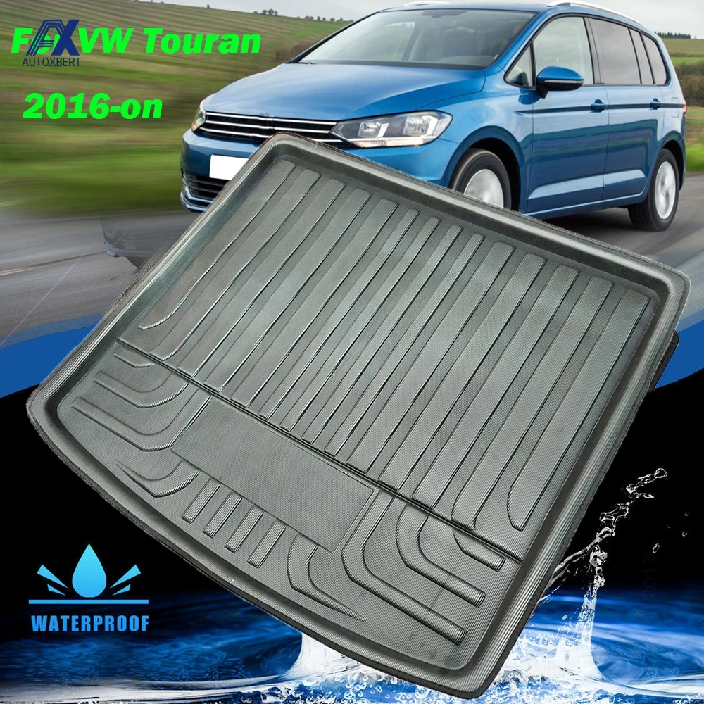 Для VW Touran MK3 2016 2017 2018 2019 Car Cargo Boot поддон для багажника напольный коврик сверхмощный
