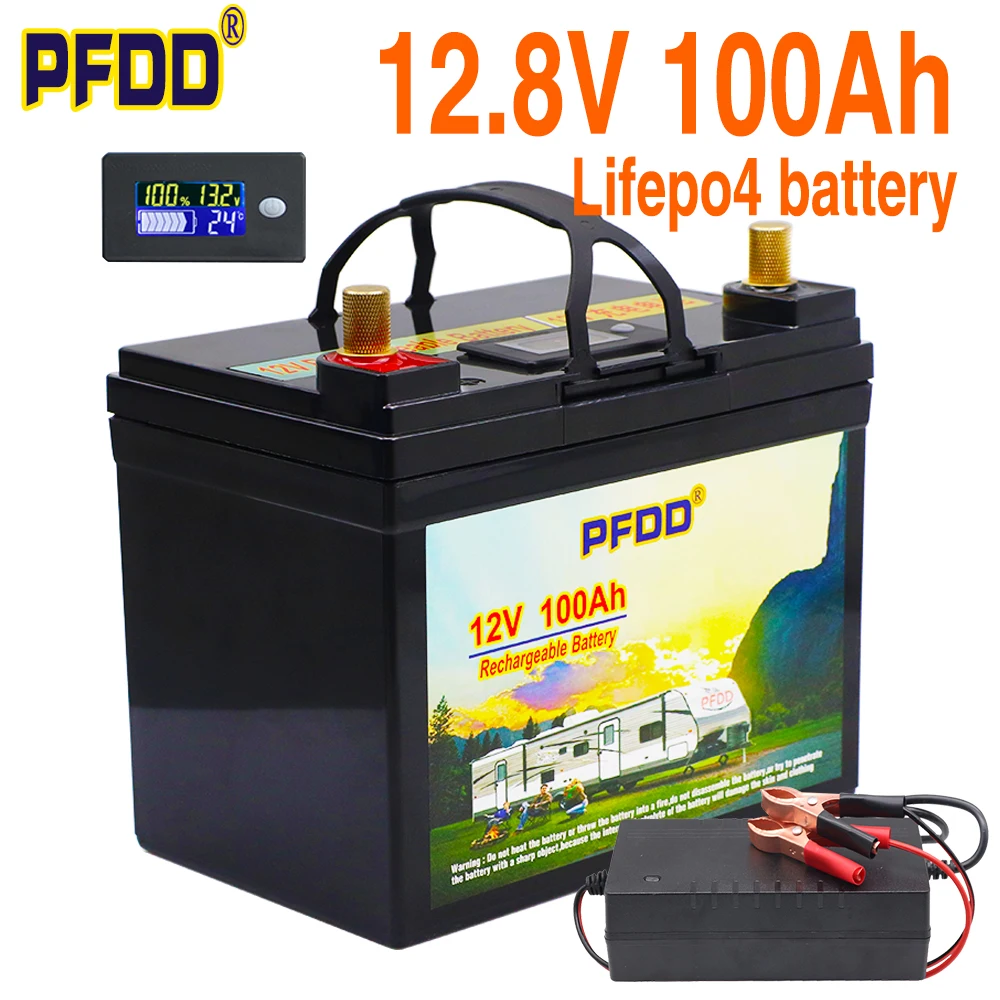 12V 100Ah LiFePO4 Батарея с BMS литий Мощность гольф кары батареи 3000 циклов RV Кемпер