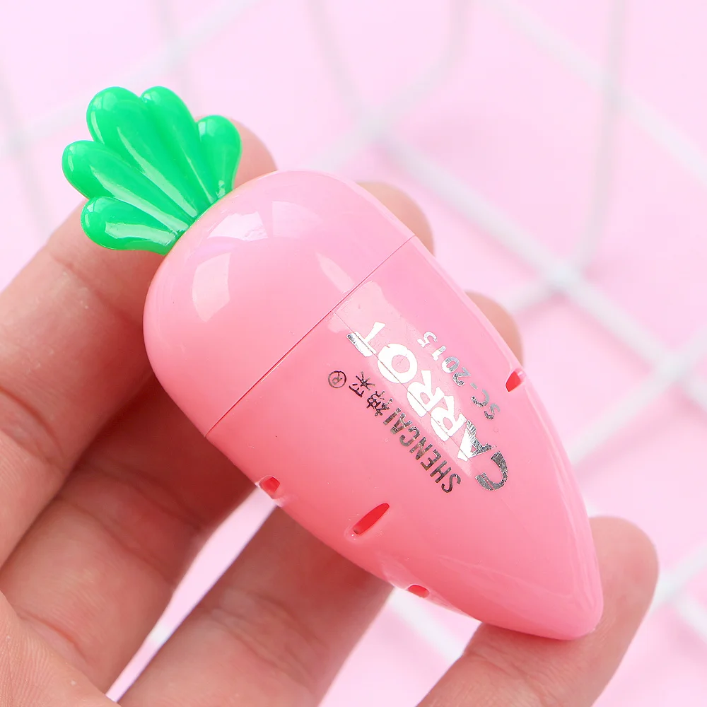 1 шт. Kawaii морковь Пластиковая точилка для карандашей школьные канцелярские