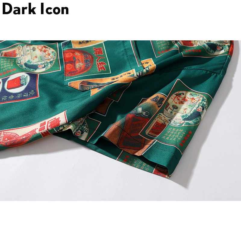 Рубашка в стиле хип-хоп Dark Icon Ретро рубашка с принтом виде сигареты для отпуска