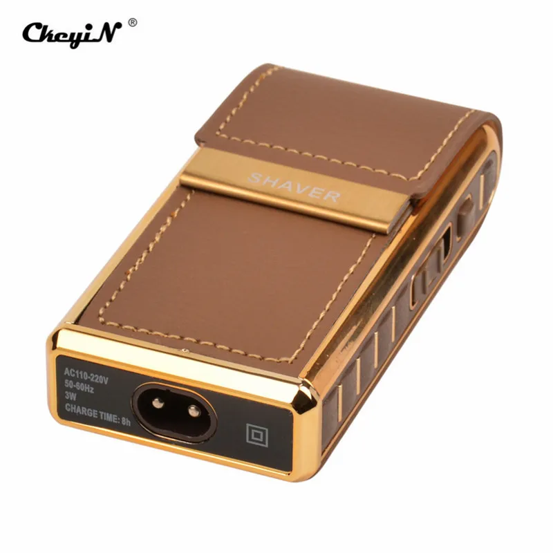 

Vintage Leather Wrapped Beard Shaving Machine Electric Reciprocating Shaver Kit Rechargeable Men Razor with Sideburns Trimmer 49