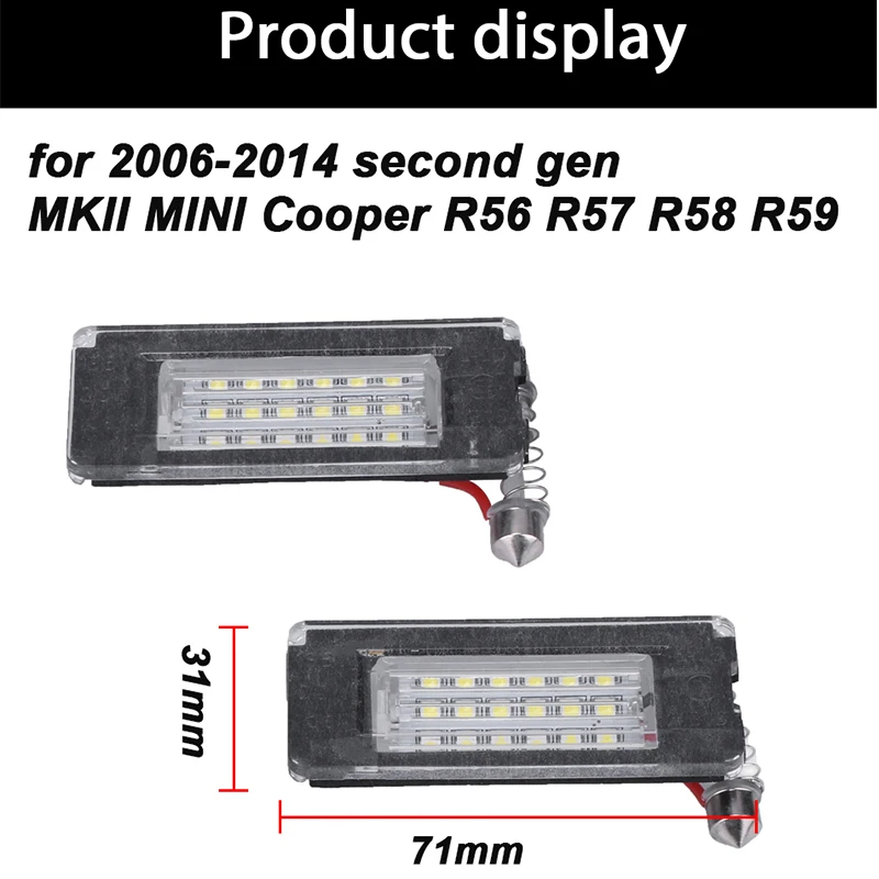 1 пара Водонепроницаемый номерной знак свет для MINI Cooper R56 R57 R58 R59 автомобильный