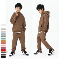 teen spring boys clothing set 2022 winter new casual thicken hoodie tops sport pant 2pcs suit for boys clothes kids outfits 10 y