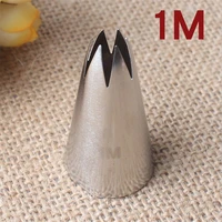 1m cake decorating nozzle stainless steel icing baking pastry tools pastry flower mout straight 6 tooth cream nozzle