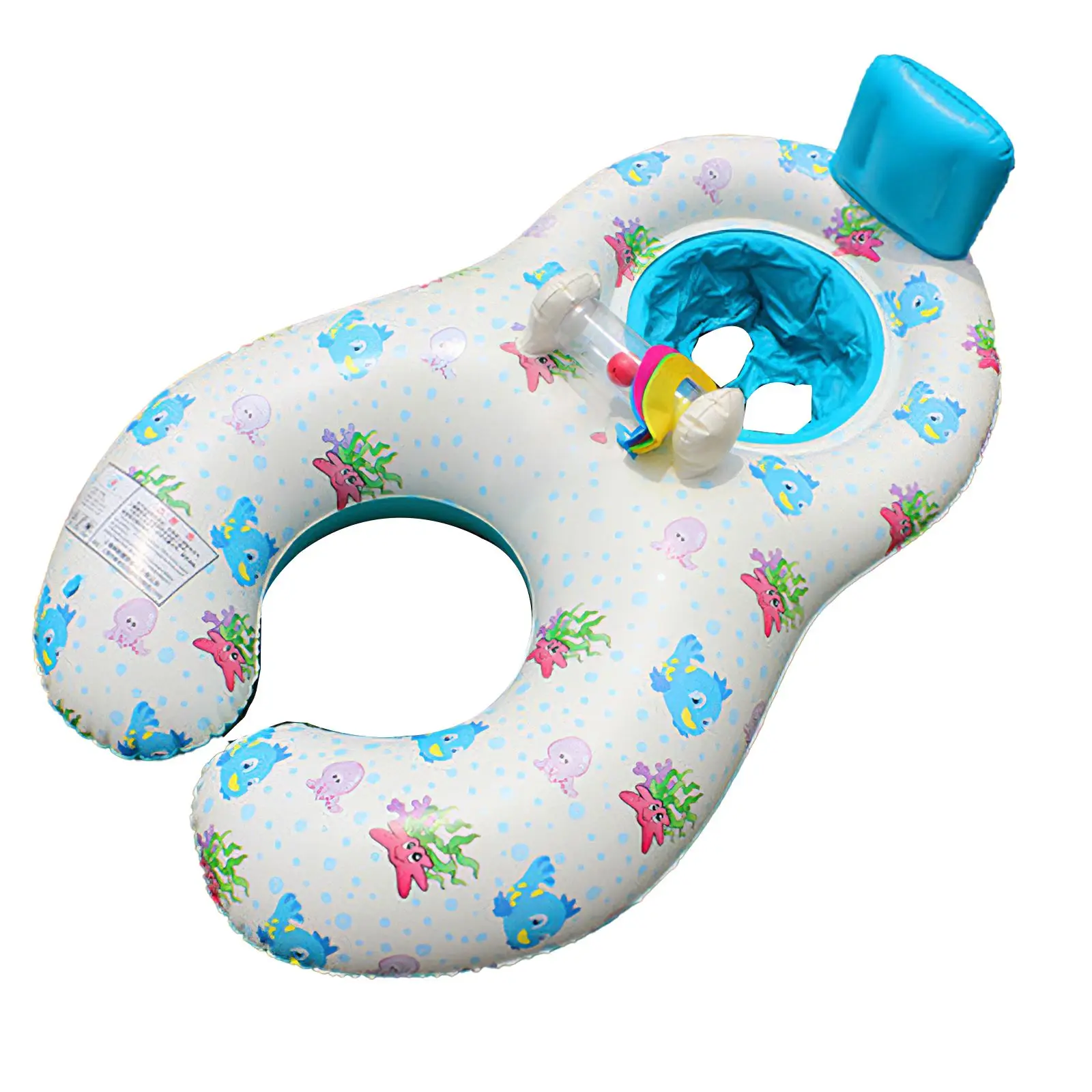 

Children Swimming Circle Baby Ring Kids Float Inflatable Swimming Seat With Safety Back Cushion Swimming Floats For Mother Kids