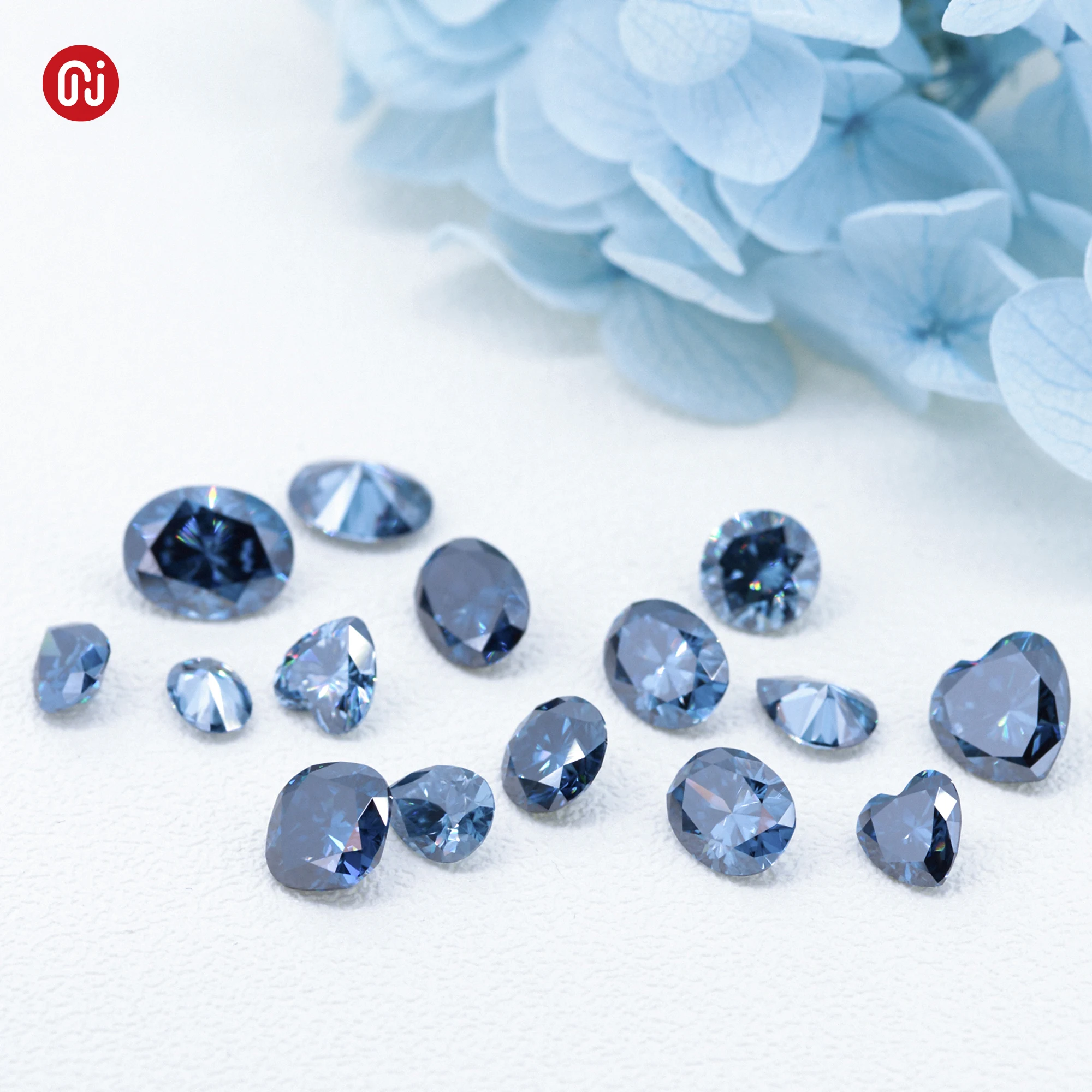 GIGIGAJEWE Moissanite заказной Сияющий Темно-синий цвет VVS1 естественный рост свободный