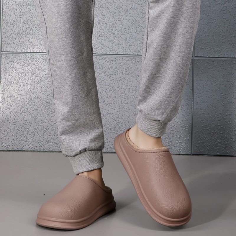 Водонепроницаемые зимние хлопковые тапочки женская домашняя Теплая мужская