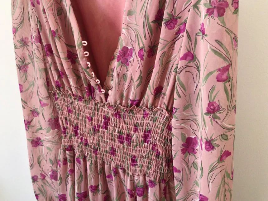 

Elegant Women Chiffon Dress 2020 Autumn New Fashion Female Long Sleeve Vintage Floral Print High waist Casual Chic Dresses