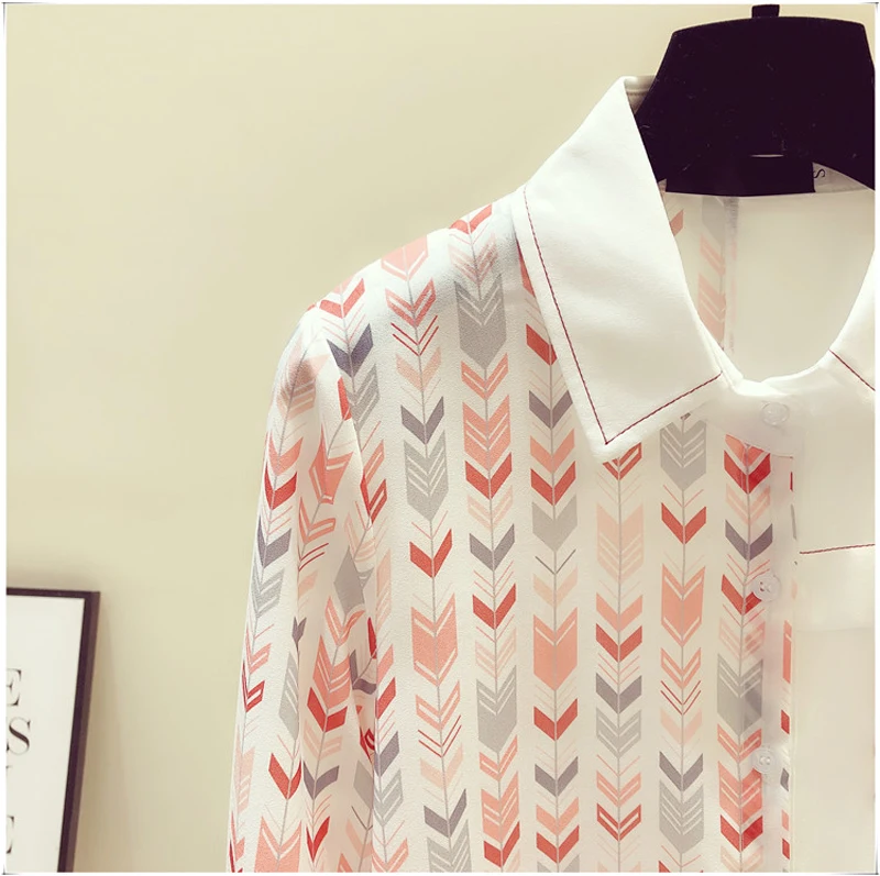 

2021Spring Autumn Women's patchwork Shirt Office Lady Retro Printed Shirt Women Loose Fashion Long-sleeved Shirt Woman