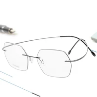 hexagon ultralight titanium alloy rimless frame custom made myopia glasses 1 to 6 reading glasses 1 to 4 photochromic lenses