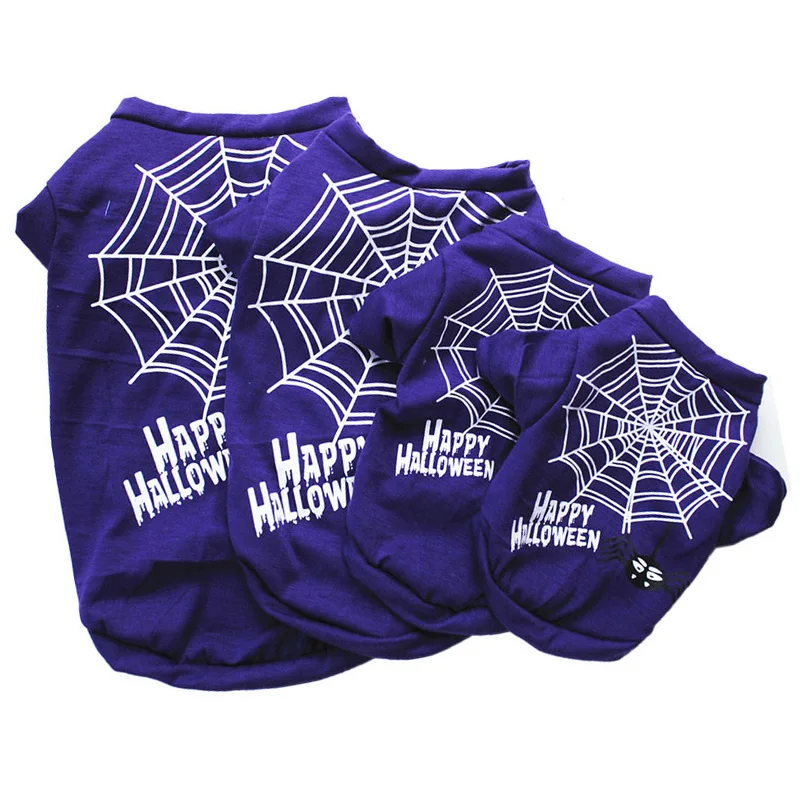 Рубашка для собак на Хэллоуин Одежда маленьких зимние рубашки щенков из мягкого