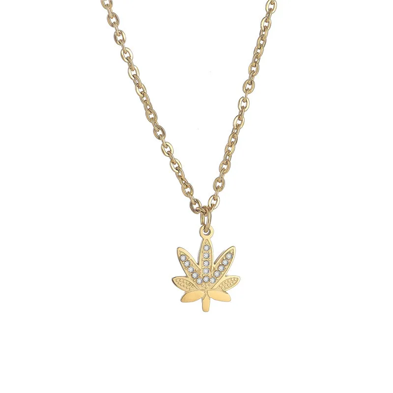 

Creative New Jewelry 2021 Trend Korean Style 50Cm Stainless Steel Necklace For Women Set Zircon 18K Gold Pendant YMS N263