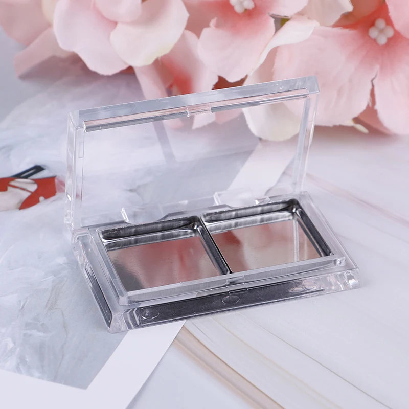 

1 шт. пустая Магнитная коробка с двойной сеткой + 2 шт. пластины из нержавеющей стали, палитра пигментных теней для век, Палетка пигментных тен...