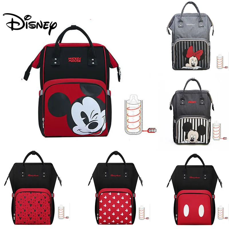 Сумка для подгузников Disney Minnie Mickey USB детские сумки мамы многофункциональная