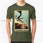 Плакат Paradise Falls черная белая футболка для мужчин женщин мужчин фильмы Paradise Falls Pixar Up Carl фредериксон Рассел виноград