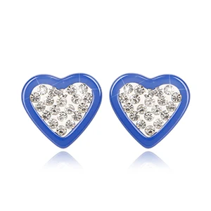 Blue Heart Earrings Новинка, уникальный дизайн, красный цвет, серьги-гвоздики из керамики, модный стиль, полный индивидуальности, очаровательные женские серьги, вечерние - Окраска металла: Blue Heart Earrings