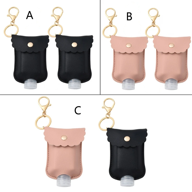 

2Pc Empty Travel Bottle and Keychain Holder Hand Sanitizer Bottles Container 2Oz