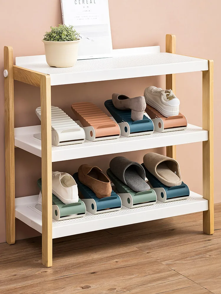 

Adjustable Shoe Storage Rack Household Double-layer Foldable Shoes Shelf Organizer Space-saving Slippers Holder