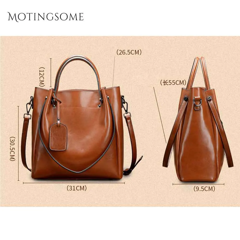 Сумка из натуральной кожи женская сумка с масляным воском сумка-тоут коровьей