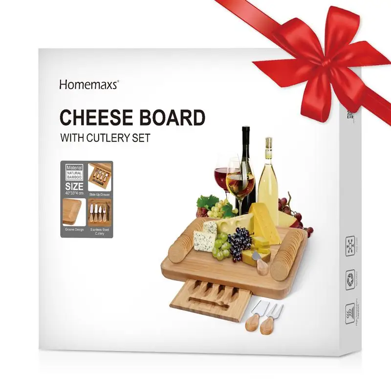 Доска для сыра HOMEMAXS с комплектом столовых приборов сервировочный поднос
