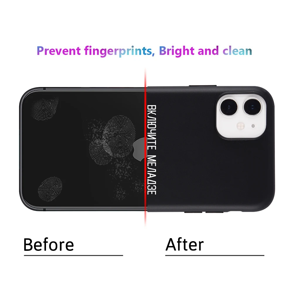 Soft Silicone Black Case For iPhone 11 Pro Max X XS XR 7 8 7Plus 8Plus 6S 6 Fashionable Letters Russia |