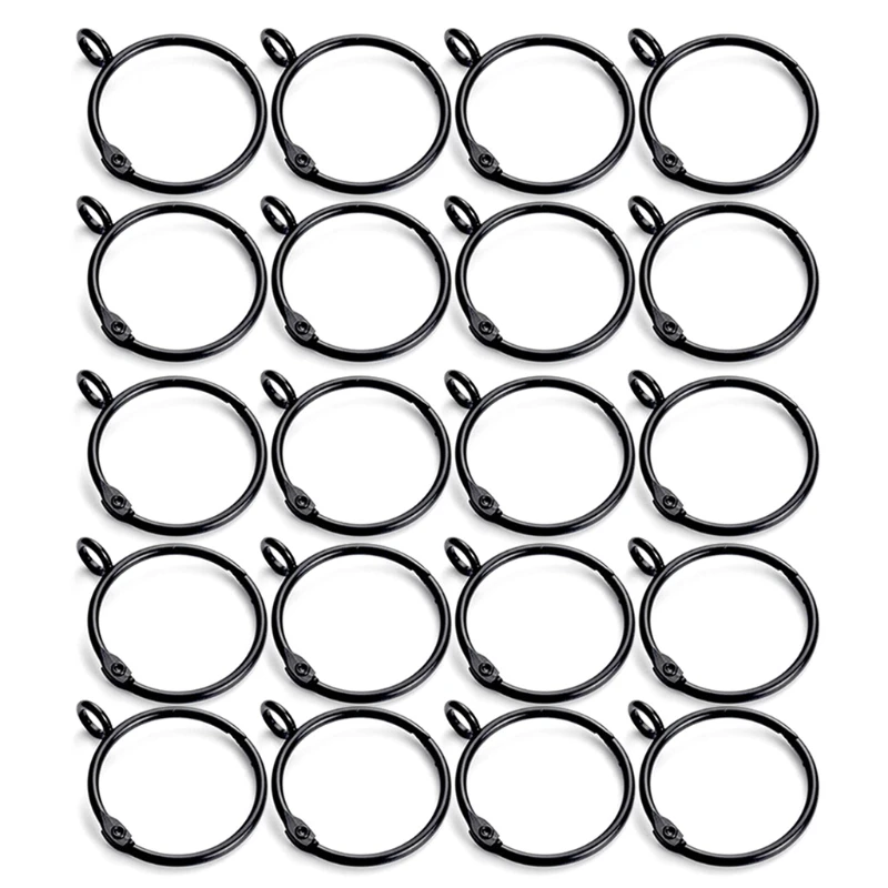 Description Picture 5 of itemK1KA 20 Pieces 1.5inch Inner Diameter Openable Curtain Rings with Eyelets Metal Curtain Rings Window Treatment Hardware