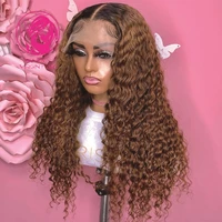 human hair lace frontal wig ombre honey blonde lace front wigs kinky curly 13x413x6 women natural hair peruvian remy hair 150