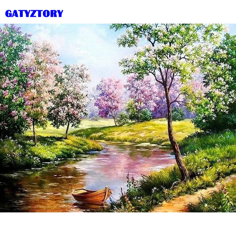 

Outdoor Landscape Painting By Numbers For Adults Kits Oil Picture Drawing Coloring By Number HandPainted On Canvas With Framed D